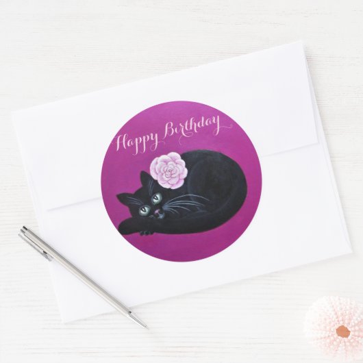 Kitty Kat/Happy Birthday Sticker (Umschlag)