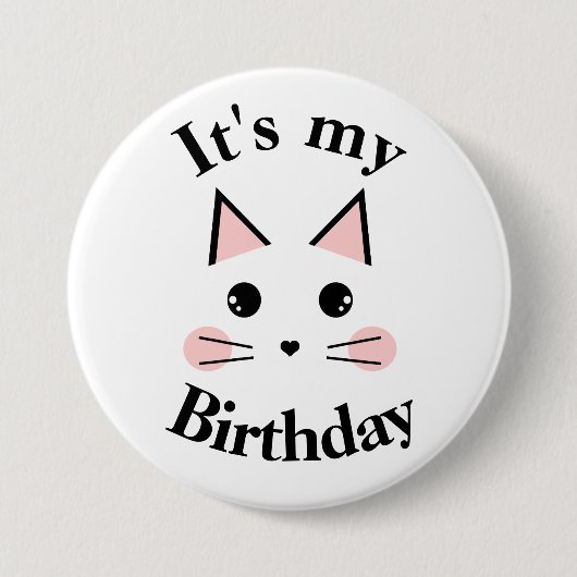 Kitty Kat, ich habe Geburtstag Button (Vorderseite)