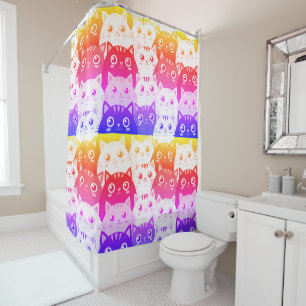 Kitty Kat Kaleidoscope Duschvorhang