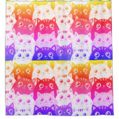 Kitty Kat Kaleidoscope Duschvorhang (Vorderseite)