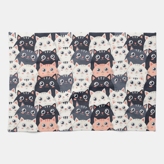 Kitty Kat Kaleidoscope Geschirrtuch (Horizontal)