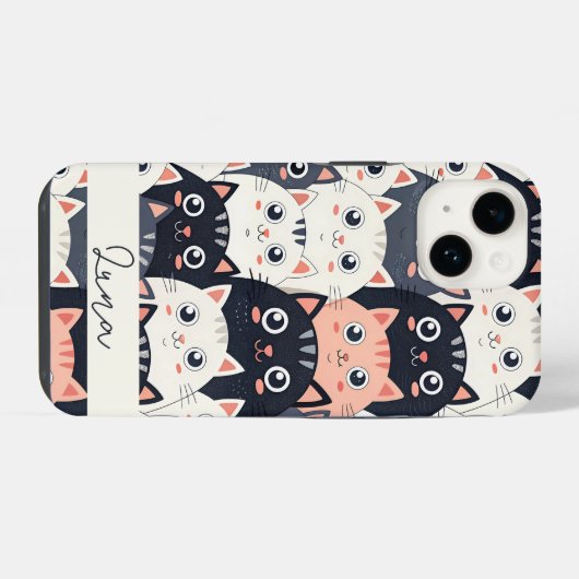 Kitty Kat Kaleidoscope iPhone Hülle (Rückseite (Horizontal))