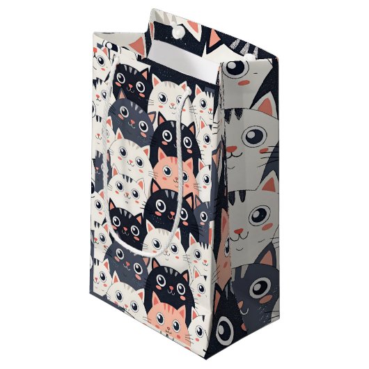 Kitty Kat Kaleidoscope Kleine Geschenktüte (Vorderseite Schrägansicht)