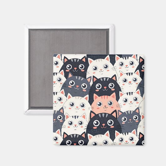 Kitty Kat Kaleidoscope Magnet (Vorderseite/Rückseite)