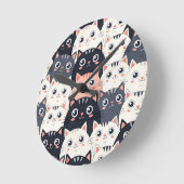 Kitty Kat Kaleidoscope Runde Wanduhr (Winkel)