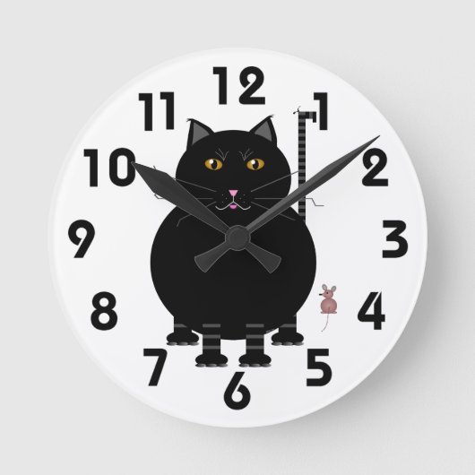 Kitty Kat Wall Clock Runde Wanduhr (Vorderseite)