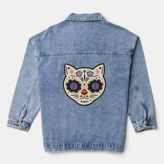 Kitty Kat Zucker Schädel Jeansjacke (Rückseite)