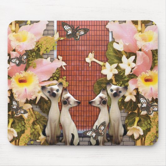 Kitty kats Liebe-Blumen Mousepad (Vorne)