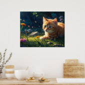 *~* Kitty Katze 5:4 Feline Kätzchen erreicht Blum Poster (Küche)