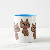 Kitty-Katzen-Kaffee-Tee-Tasse Zweifarbige Tasse (Mittel)