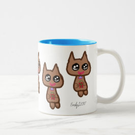 Kitty-Katzen-Kaffee-Tee-Tasse Zweifarbige Tasse