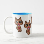 Kitty-Katzen-Kaffee-Tee-Tasse Zweifarbige Tasse (Links)