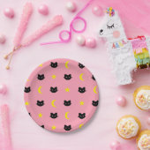 Kitty Katzen-Mond und Stern-PapierTeller Pappteller (Party)