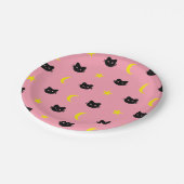 Kitty Katzen-Mond und Stern-PapierTeller Pappteller (Schrägansicht)