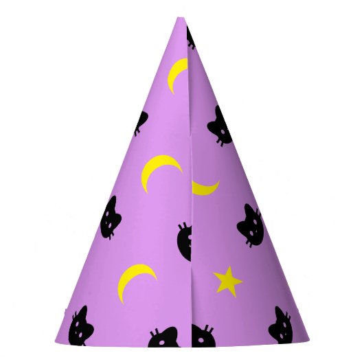 Kitty Katzen-Mond-und Stern-Party-Hut Partyhütchen (Rückseite)