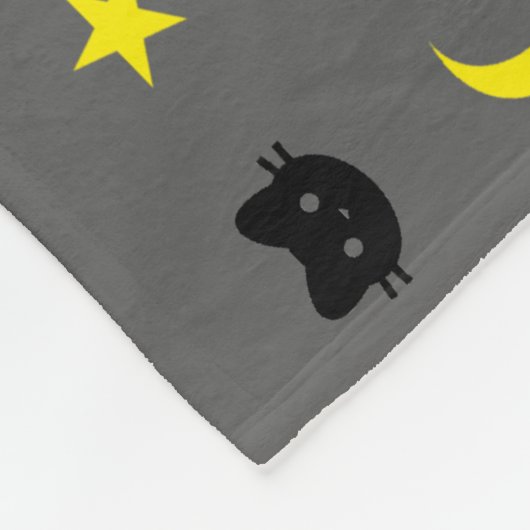 Kitty-Katzen-Mond-und Stern-Polyester-Fleece-Decke Fleecedecke (Ecke)