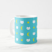 Kitty-Katzen-Mond und Stern-Tasse Kaffeetasse (Vorderseite Links)