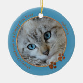 Kitty Keepake Blue Christmas Foto Ornament (Vorne)