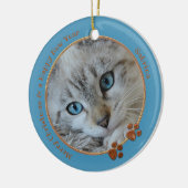 Kitty Keepake Blue Christmas Foto Ornament (Links)