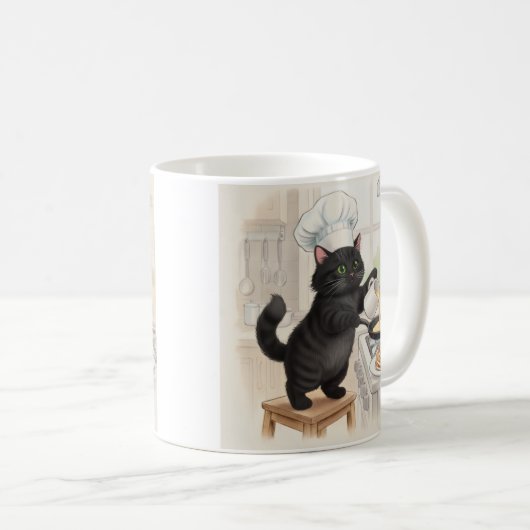 KItty Kichen Black Cat, Coffee Mug Kaffeetasse (VorderseiteRechts)
