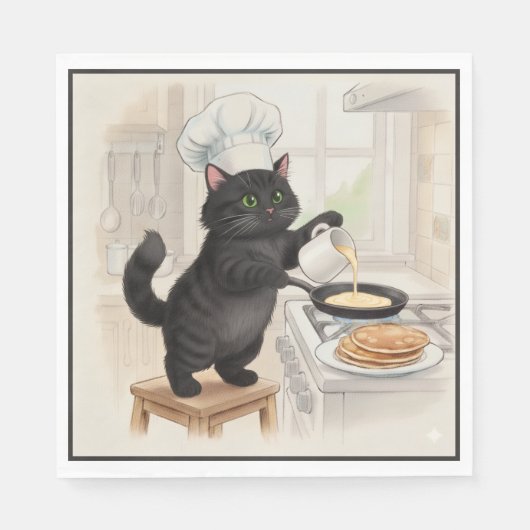 KItty Kichen Schwarze Katze, Servietten (Vorderseite)