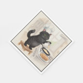 KItty Kichen Schwarze Katze, Servietten (Ecke)