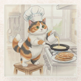 Kitty Kitchen, Calico, Glass Coaster Glasuntersetzer
