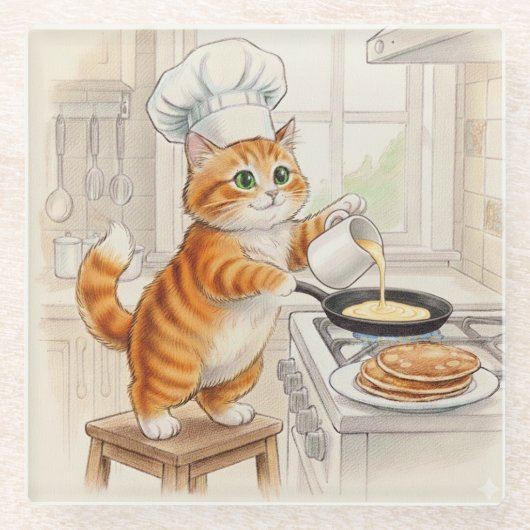 Kitty Kitchen, Glass Coaster Glasuntersetzer (Vorderseite)