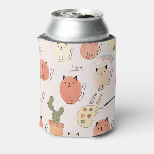 Kitty Kitten Cats: Süße Tier Pattern Dosenkühler (Kanne Rückseite)