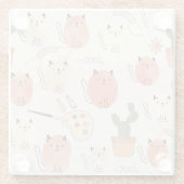 Kitty Kitten Cats: Süße Tier Pattern Glasuntersetzer (Rückseite)