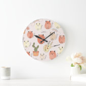 Kitty Kitten Cats: Süße Tier Pattern Große Wanduhr (Zuhause)