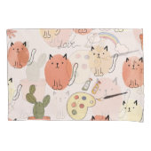 Kitty Kitten Cats: Süße Tier Pattern Kissenbezug (Vorderseite)