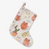 Kitty Kitten Cats: Süße Tier Pattern Kleiner Weihnachtsstrumpf (Vorderansicht (hängend))