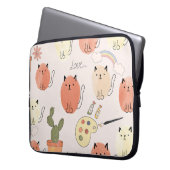 Kitty Kitten Cats: Süße Tier Pattern Laptopschutzhülle (Vorderseite Links)