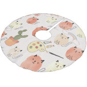 Kitty Kitten Cats: Süße Tier Pattern Polyester Weihnachtsbaumdecke (Schrägansicht)