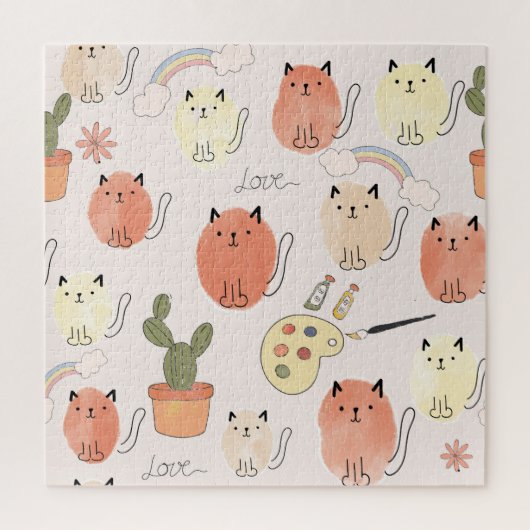 Kitty Kitten Cats: Süße Tier Pattern Puzzle (Vertikal)