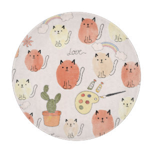 Kitty Kitten Cats: Süße Tier Pattern Schneidebrett