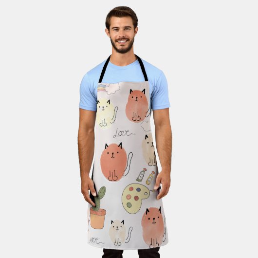 Kitty Kitten Cats: Süße Tier Pattern Schürze (Getragen)