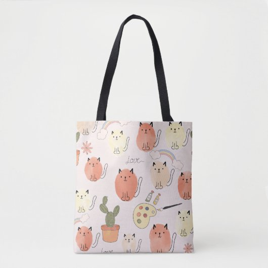 Kitty Kitten Cats: Süße Tier Pattern Tasche (Vorderseite)