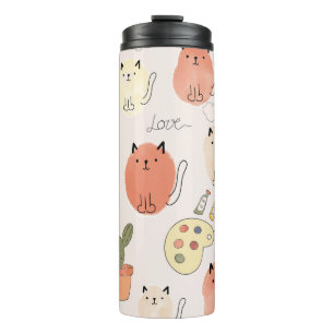 Kitty Kitten Cats: Süße Tier Pattern Thermosbecher