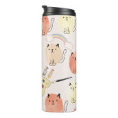 Kitty Kitten Cats: Süße Tier Pattern Thermosbecher (Nach rechts gedreht)