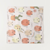 Kitty Kitten Cats: Süße Tier Pattern Wandteppich (Vorderseite (Horizontal))