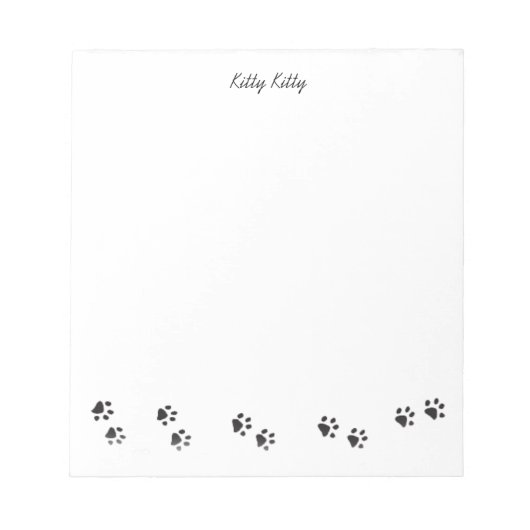 Kitty Kitty Paw druckt Note Pad Notizblock (Vorderseite)
