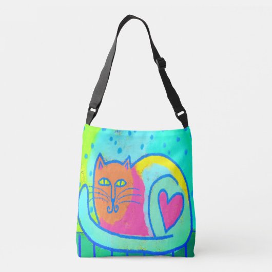 Kitty Liebe Abstrakt Art Tote Tasche (Rückseite)