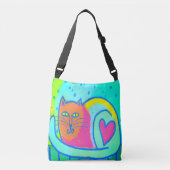 Kitty Liebe Abstrakt Art Tote Tasche (Vorderseite)