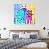 Kitty Liebe Abstrakt Cat Painting Leinwanddruck (Insitu (Schlafzimmer))