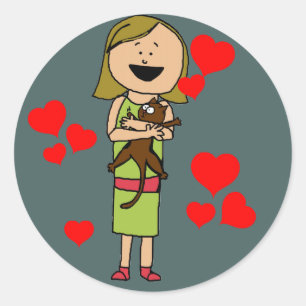 Kitty-Liebe-Aufkleber Runder Aufkleber