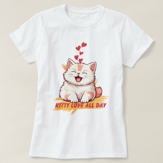 Kitty Liebe den ganzen Tag T-Shirt (Design vorne)