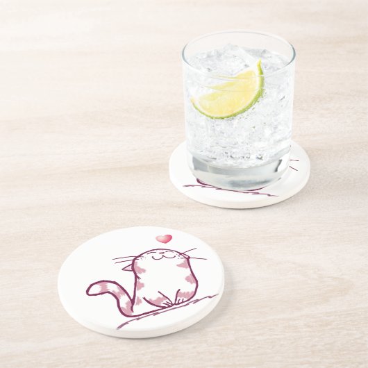 Kitty Liebe Getränkeuntersetzer (Seite)