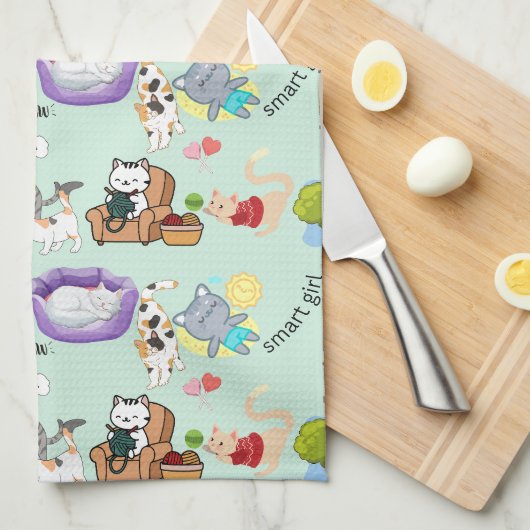 Kitty Liebe Küchentücher (Viertel Falte)